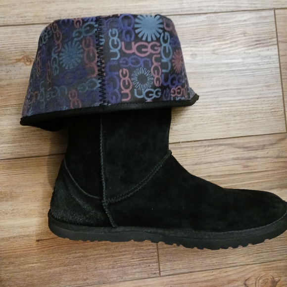 UGG Black Lo Pro Button Suede Boots - Picture 2 of 14